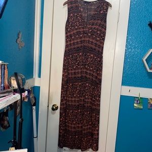 Long pink and black dress